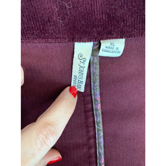 St. John's Bay stretch purple corduroy casual blazer size XL - Picture 3 of 11